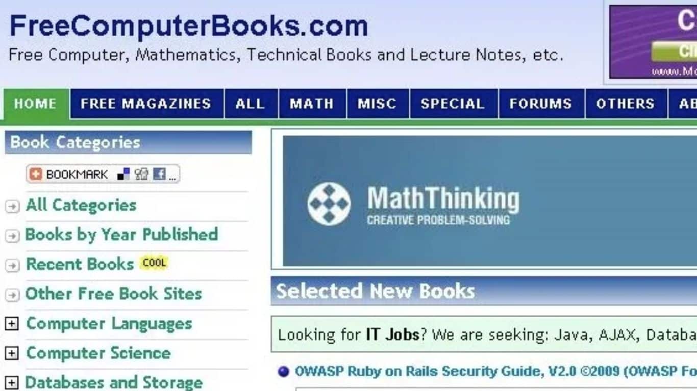 Sites de téléchargement de livres gratuits que vous auriez aimé connaître plus tôt - FreeComputerBooks