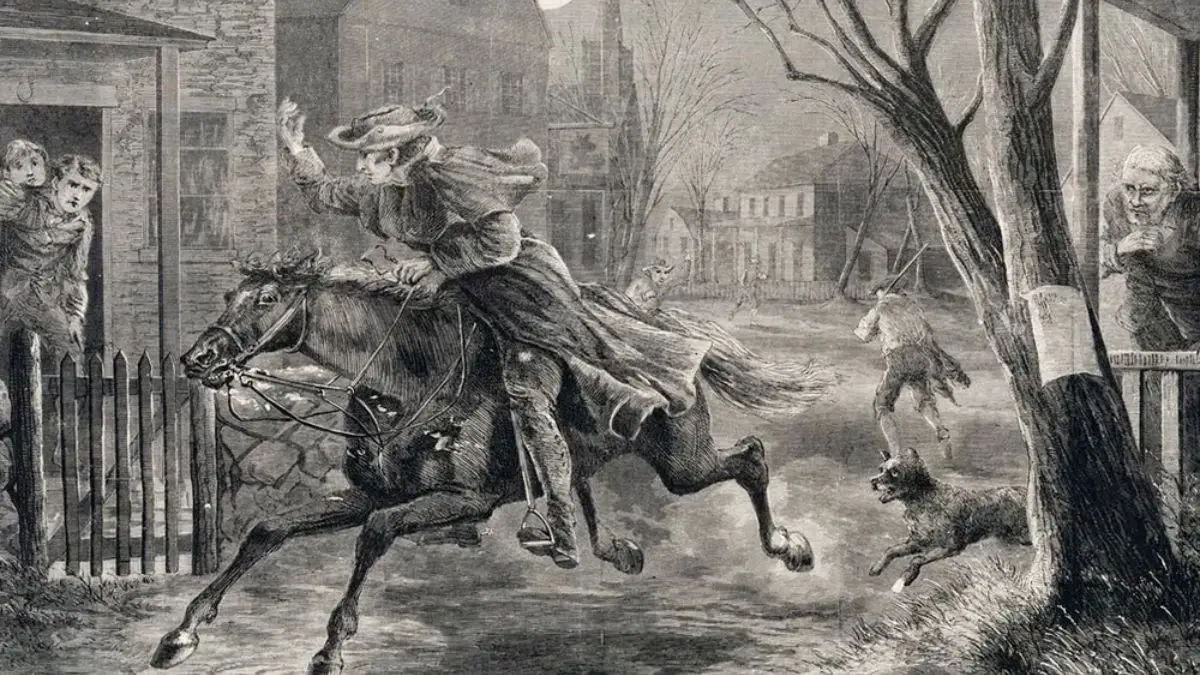 18 अप्रैल की प्रमुख ऐतिहासिक घटनाएँ - पॉल रेवरे की आधी रात की सवारी - 1775 ई